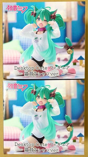 Desktop cute 初音ミク 猫耳Tシャツ フィギュア 2点セット
