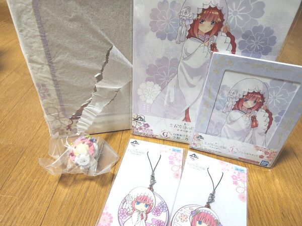 五等分の花嫁 一番くじ 幸せの結び 中野ニ乃 フィギュア ちょこのっこ イラストボード ラバーストラップ コンプリートセット