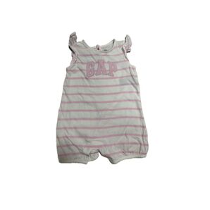 【ベビーギャップ】美品 フリル袖ロンパース ボーダー柄 女の子 70cm