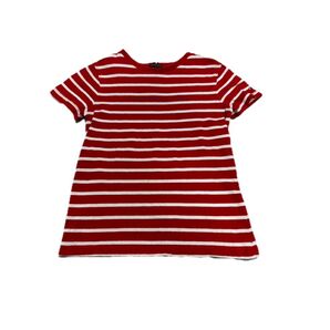 【トミーヒルフィガー】半袖Tシャツ 紅白ボーダー柄 オーガニックコットン 128