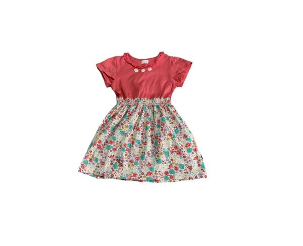 【コンビミニ】美品 花柄ドッキングワンピース 女の子 キッズ 100cm