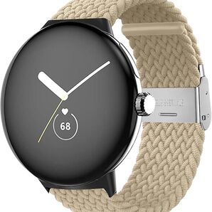 Google Pixel Watch 41mm 対応バンド ブレイデッドソロループ オフホワイト