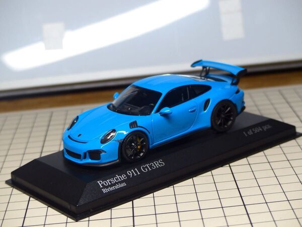 MINICHAMPSミニチャンプス 1/43 ポルシェ PORSCHE 911 991.1 GT3RS リビエラブルー