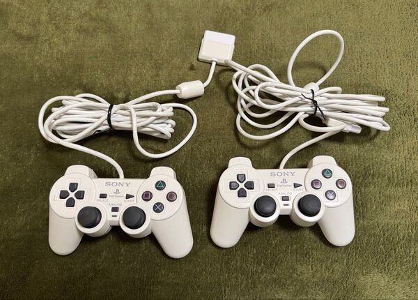 SONY PSXコントローラー DUALSHOCK2 デュアルショック2 ホワイト DESR-10 2台