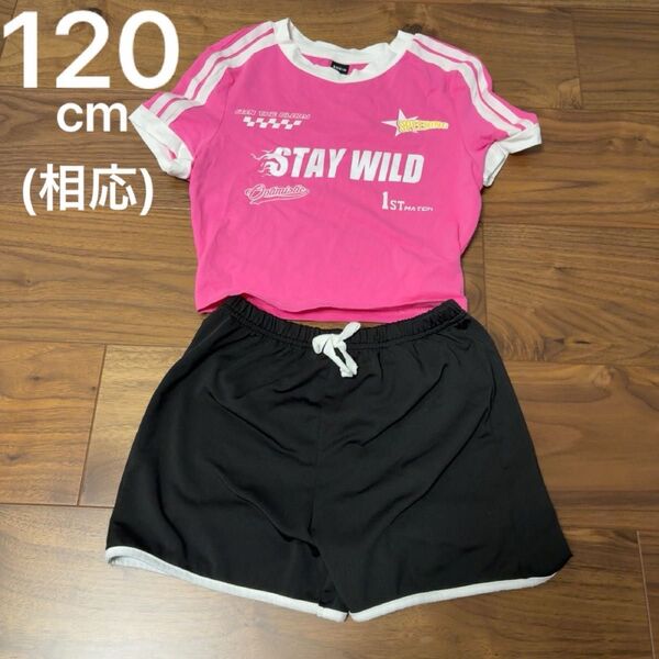 SHEIN女の子 服 上下セット Tシャツ ハーフパンツ 半袖 半袖Tシャツ