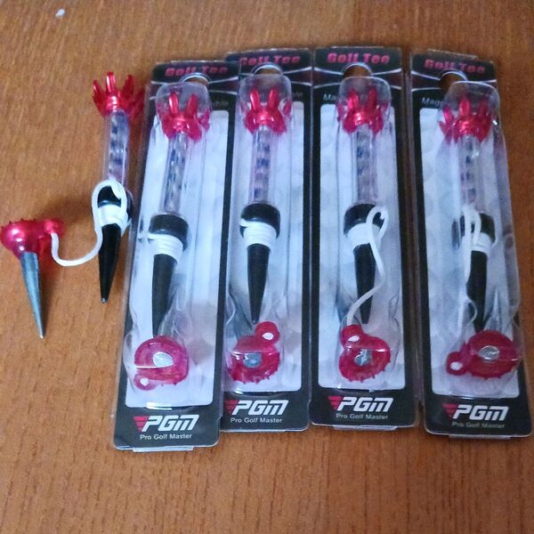 PGM ゴルフティー 5本セット レッド&クリア 未使用