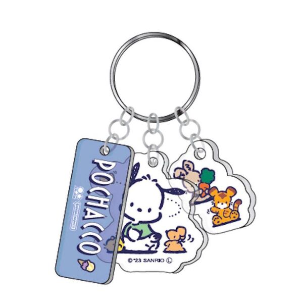 サンリオ キーホルダー 3連アクリル ポチャッコ Pochacco