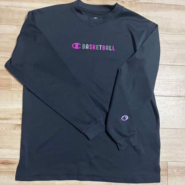Champion バスケットボール ロングTシャツ ブラック ミニバス