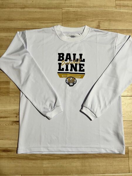 BALL LINE バスケットボール ロゴ ロングTシャツ ホワイト Sサイズ