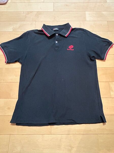 LOTTO Tシャツ ブラック LL 半袖ポロシャツ