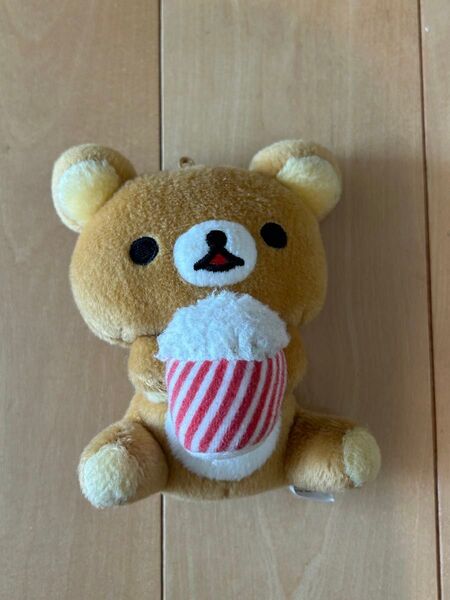 リラックマ しましまエブリデイ ボールチェーン付きぬいぐるみ ポップコーン