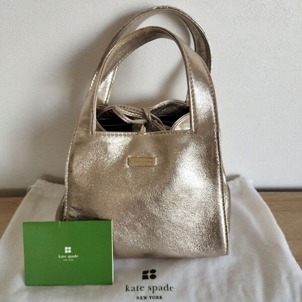 kate spade バッグ メタリック ゴールド トートバッグ 春 夏 ハンドバッグ