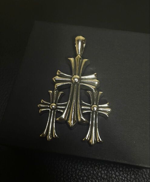 《美品》トリプルクロス ネックレス ペンダント トップ シルバー925 silver925
