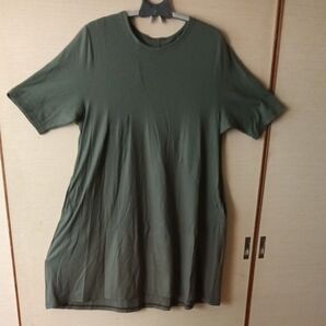 ワンピース チュニック カーキグリーン ミモレ丈 Aライン