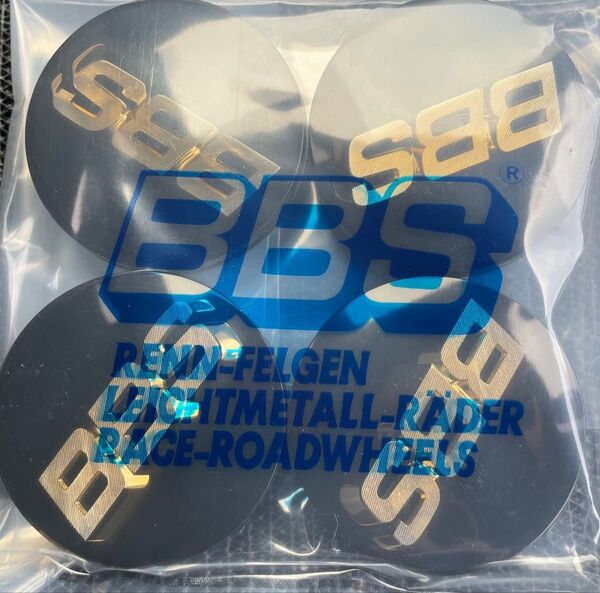 【新品未開封】BBS エンブレム センターキャップ 56mm ブラック&ゴールド 4個セットふ