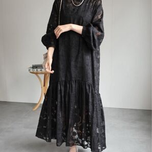 美品☆フラワーティアードワンピース(インナーSET)/オケージョン/結婚式におすすめ