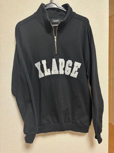 XLARGE ハーフジップ スウェット ブラック