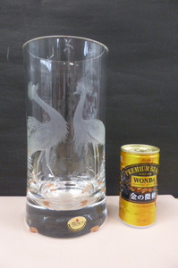 * не использовался хранение товар * Mauser crystal Moser crystal стекло прозрачный цветок основа ваза дизайн : птица высота 23.
