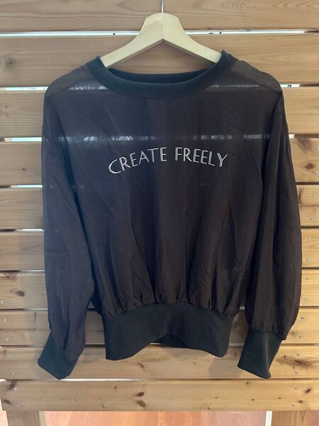 FRIFUL 長袖 Tシャツ シースルー グレー Mサイズ