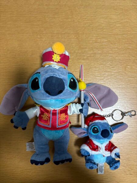 レア ほぼ新品 香港ディズニーランド限定 スティッチ ぬいぐるみ 2点セット キーホルダー