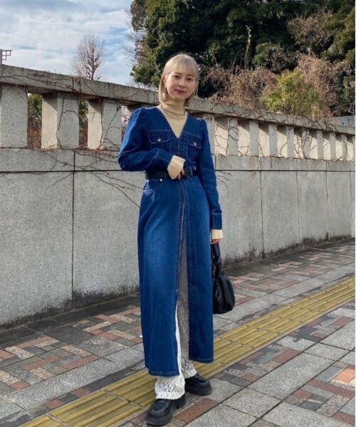 完売アメリヴィンテージADORABLE BACK RIBBON DENIM DRESS デニムワンピース Sサイズ