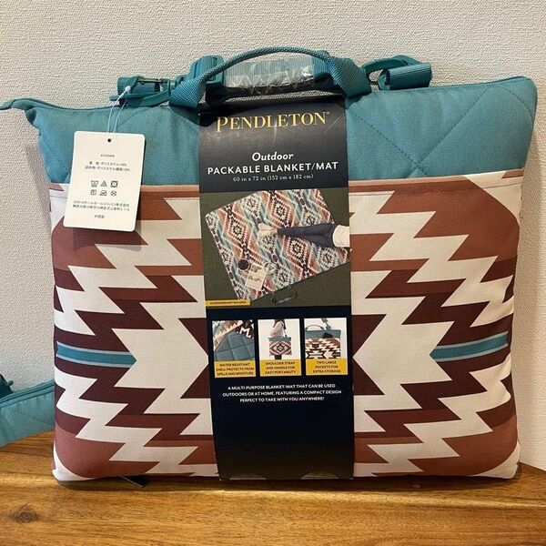 【未使用】PENDLETON ペンドルトン アウトドアパッカブルブランケット(パゴサスプリング) ショルダーストラップ付