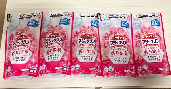 トイレマジックリン 消臭・洗浄スプレー エレガントローズ つめかえ用 300ml×5個セット まとめ売り