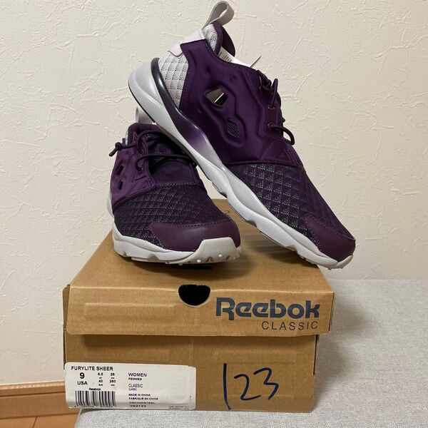 Reebok CLASSIC FURYLITE SHEER V62123 US9 パープル