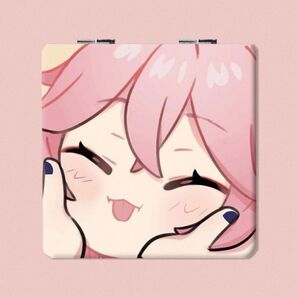 原神グッズ 八重神子 携帯ミラー 化粧鏡 折り畳み鏡 稲妻 小物