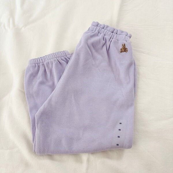 新品 GAP パンツ 80 パープル くま ベビーギャップ