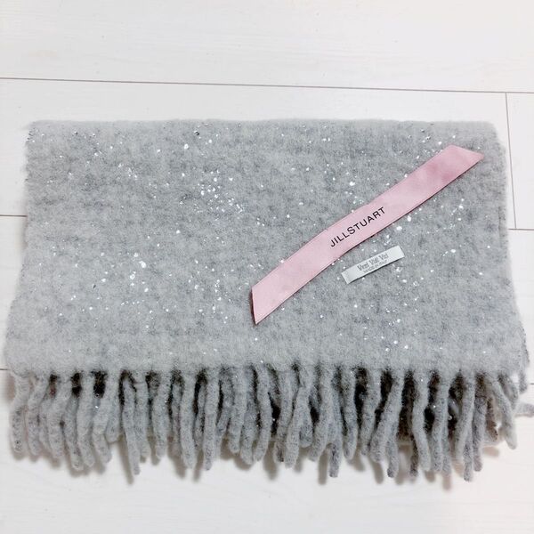 JILLSTUART ラメ入りマフラー グレー