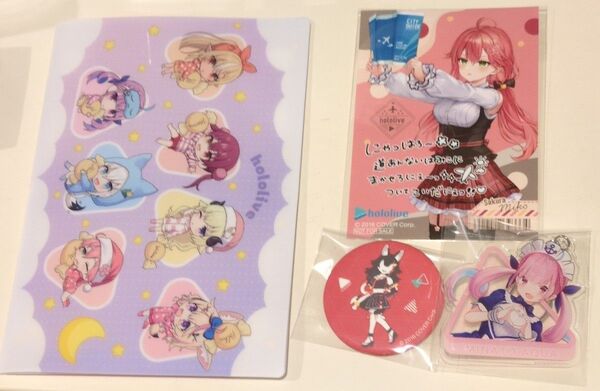 ホロライブ hololive 犬神ミオ さくらみこ 湊あくあ ファイル 缶バッジ 缶バッチ 特典 アクキー