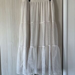 hinaさん しまむら チュールレース ロングスカート 大きいサイズ LL