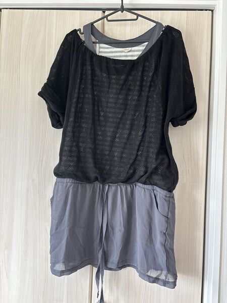 半袖 チュニック 大きいサイズ LLサイズ 重ね着風