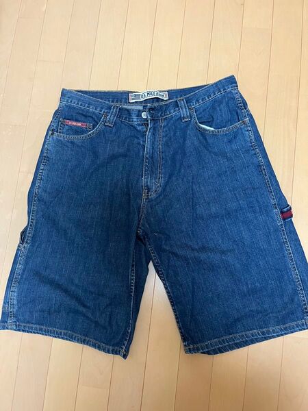 US POLO ASSN. デニムショートパンツ W36 インディゴブルー
