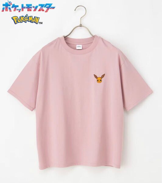 Lイーヴイ新品ポケモン刺繍Honeysハニーズ限定ピンクPINK半袖Tモンスター