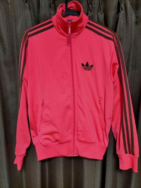 adidas アディダス トラックジャケット ジャージ 蛍光ピンク ブラウン XS