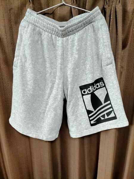 adidas アディダス スウェットハーフパンツ グレー M ショートパンツ