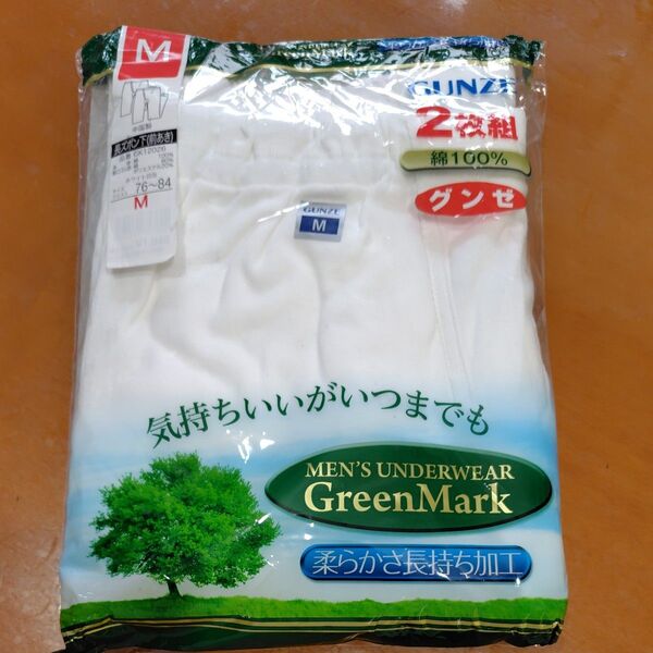 グンゼ GUNZE 長ズボン下 前あき 肌着 インナー ステテコ サイズM GreenMark 2枚組