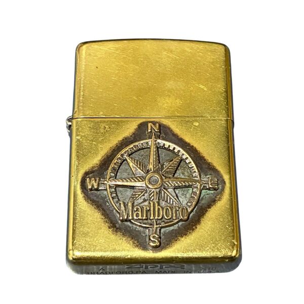 【希少!極美品】マルボロ ZIPPO コンパス ヴィンテージ 懸賞品 ゴールド 喫煙具 マルボロ オイルライター 1997年製