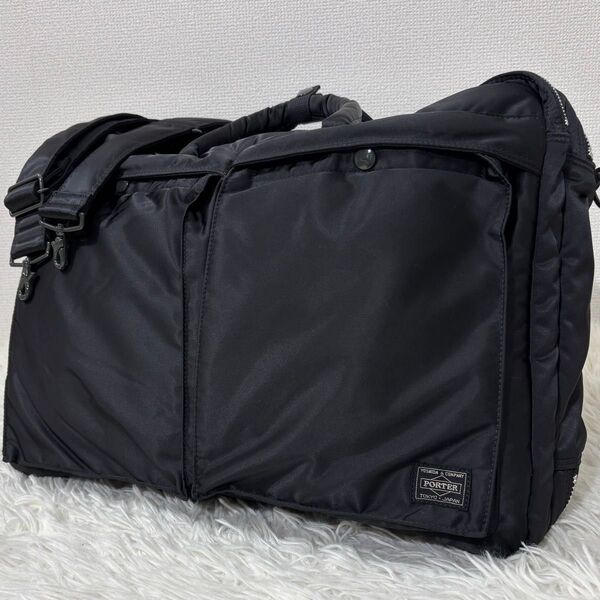 PORTER ポーター タンカー 3way ブリーフケース 2層式 ブラック PORTER リュック ショルダーバッグ 大きい