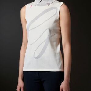デサントゴルフ 【LUXE】インターシャ変形タートルネックスリーブレスニット