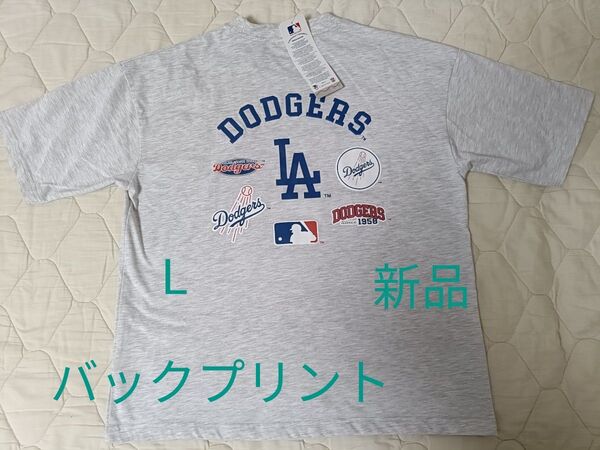 LAドジャース 新品Tシャツ 歴代チームロゴ入り L大谷MLB正規品LA山本★バックプリント希少