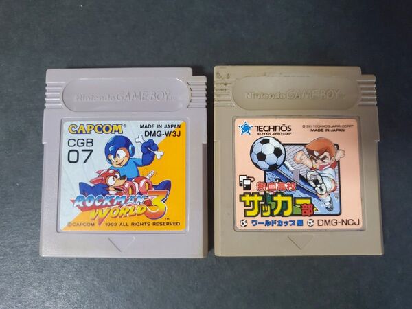 GB ロックマンワールド3 くにおくんサッカー 2つセット ゲームボーイ ソフトのみ
