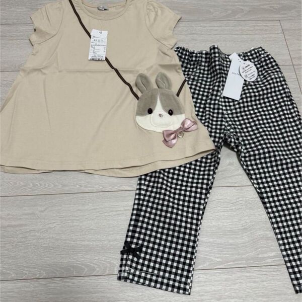 新品 エニィファム アニマルポシェットTシャツ レギンス セット