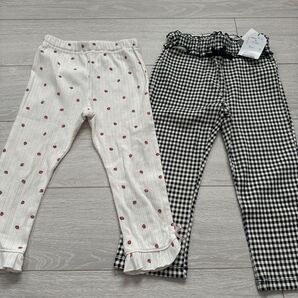 セラフ ギンガムチェックパンツ スラップスリップ いちご レギンス セット