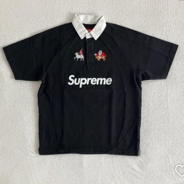 ★未使用★Supreme S/S Rugby Black/Small 未使用品 新品 ラグビーシャツ ポロシャツ