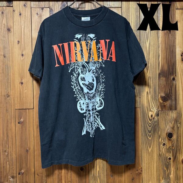 XL ニルヴァーナ NIRVANA⑥ ビンテージ加工Tシャツ バンドTシャツ