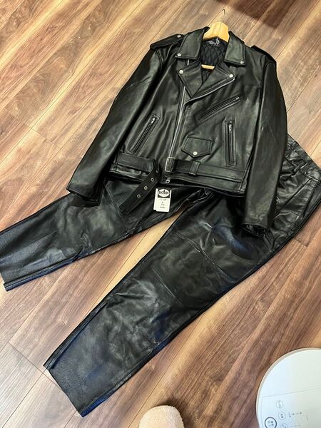 HORN WORKS レザーセットアップ ブラック Lサイズ