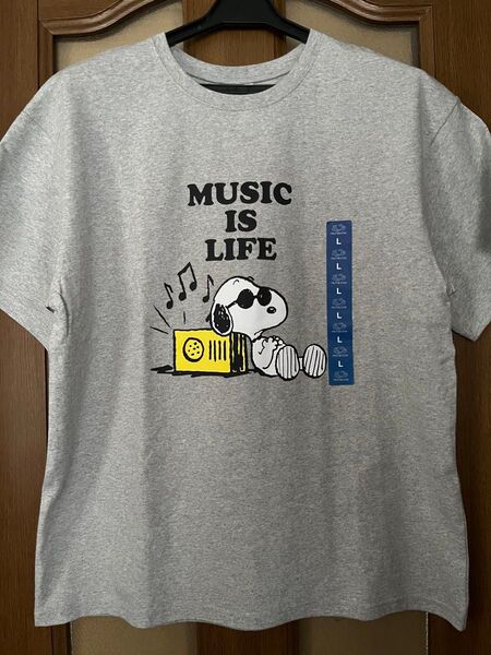 【新品未使用】FRUIT OF THE LOOM レディース 半袖 スヌーピー Tシャツ グレー L フルーツオブザルーム
